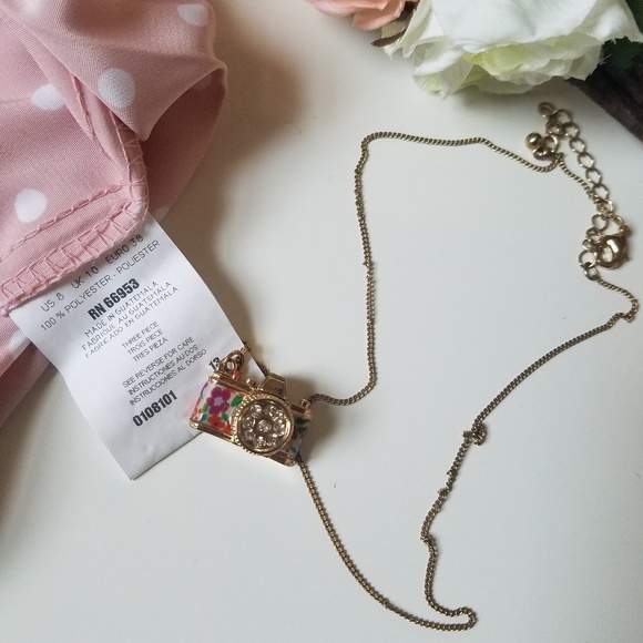 Vintage Pink White Polka Dot Pleated Skirt Small - Picture 7 of 7